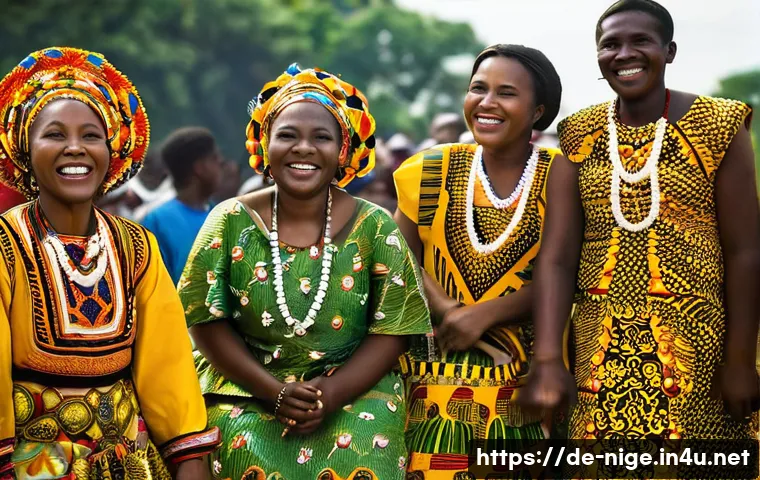 나이지리아에서 커뮤니티 활동 - **Vibrant Nigerian Festival Scene:**
A dynamic and highly detailed scene capturing the essence o...