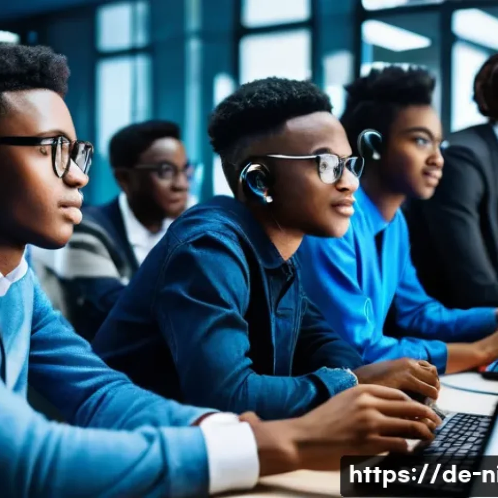 나이지리아의 대학교별 인기 학과 - **Prompt for Technology Studies:**
    "A diverse group of young Nigerian university students, aged ...