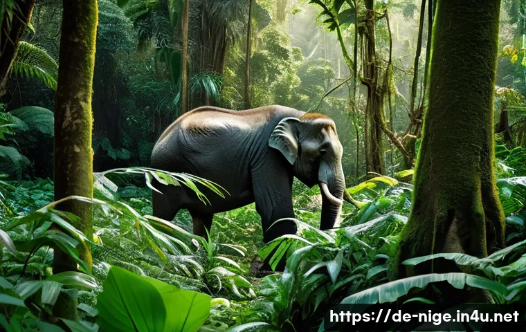 나이지리아의 자연 보호구역 - A serene and captivating scene in Nigeria's dense tropical rainforest, reminiscent of the Cross Rive...