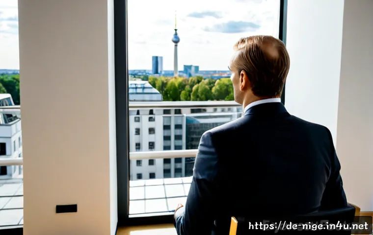 안드레아 이구오딘 CEO 인터뷰 - Photorealistic CEO interview in a refined Berlin office, confident European business leader seated i...
